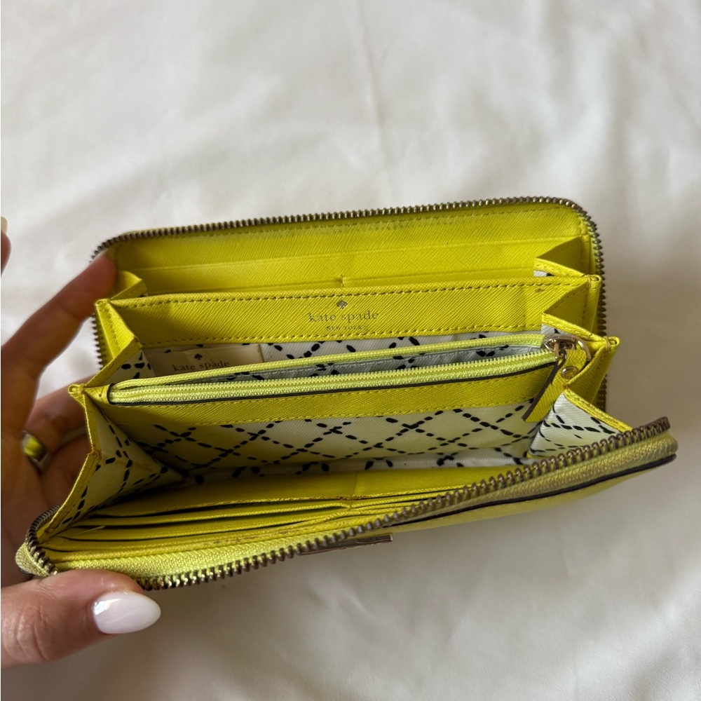 Kate Spade Yellow Zip Wallet - Picture 3 of 4